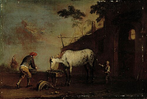 Outside the stable, , Norbert Joseph Carl Grund