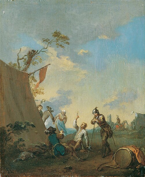 Soldaten im Zeltlager, 1760, Norbert Joseph Carl Grund