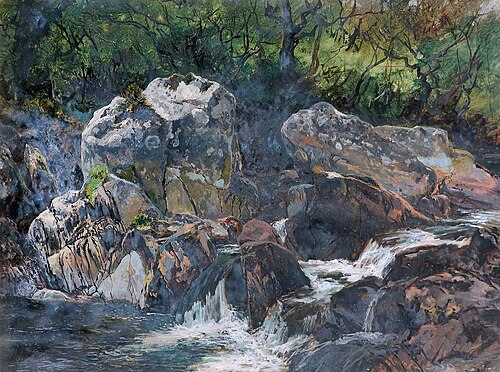 Rocks in the Colwyn, 1882, Frederick William Hayes
