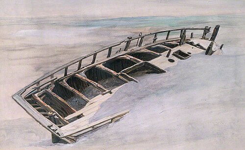 A Wrecked Boat II, 1884, Frederick William Hayes
