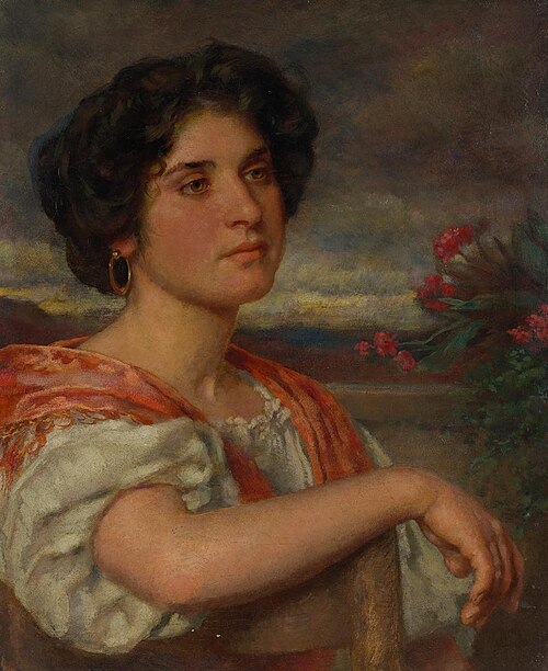 Frau im Garten. Brustbild, 1867, Wilhelm Heinrich Füssli