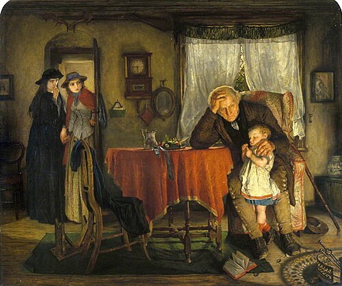 Scene from 'Dora', by Alfred Tennyson, 1862, Alexander Hohenlohe Burr