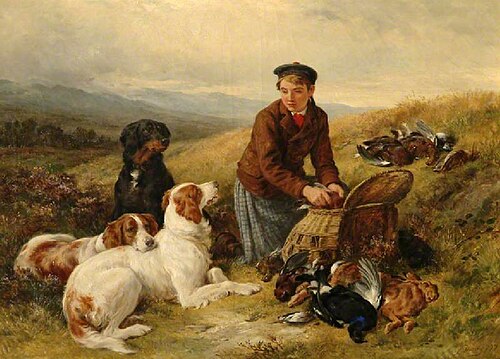 A Young Gillie, with Setters and Dead Game, 1877, James, Jr. Hardy