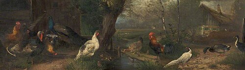 Poultry in a Farmyard, , Julius Scheuerer