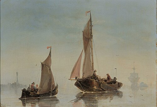 Calm Sea with Fishing Boats, 1848, Albert van Beest
