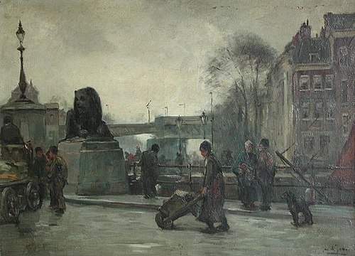 cityscape at Vierleeuwenbrug, 1890, Jan de