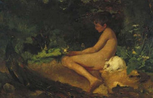 Naked Figure (Boy) in a Forest, 1890, Jan de