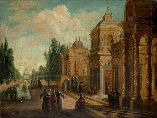 An Architectural Fantasy with Figures, , Jan van der Straeten