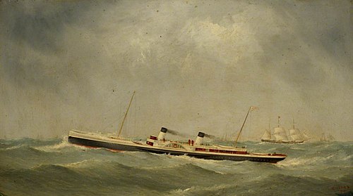 The paddle steamer Paris, 1890, George Mears