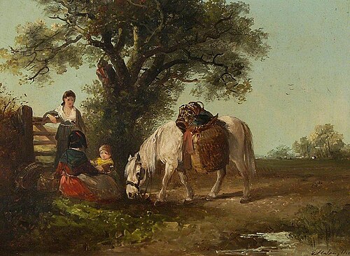 Two Women, Child and Pony, , Edward Robert Smythe