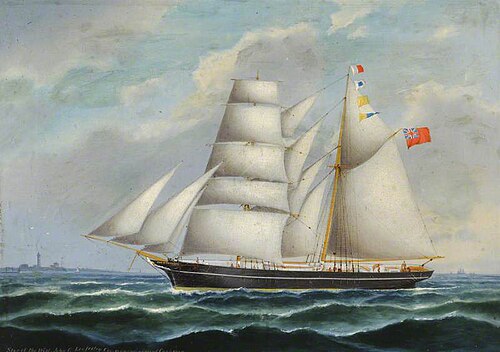 Brigantine 'Star of the West', 1874, Heinrich Andreas Sophus Petersen