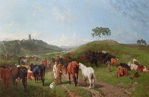 Gypsy Encampment with Horses and Cattle, 1877, Charles Collins