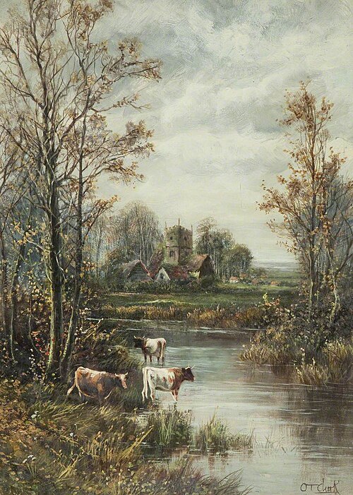 Landscape with Cows, 1900, Octavius Clark