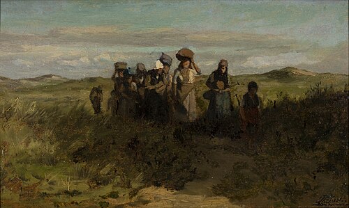 Vissersvrouwen in de duinen, 1870, Philip Sadée