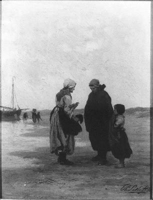 Aan het strand, 1880, Philip Sadée