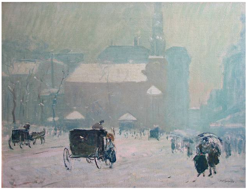 Tremont Street, Boston, Winter, April 26, 1911., 1911, Arthur Clifton Goodwin