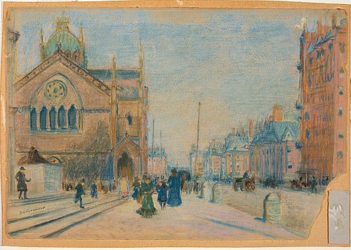 Dartmouth Street from Copley Square, 1915, Arthur Clifton Goodwin