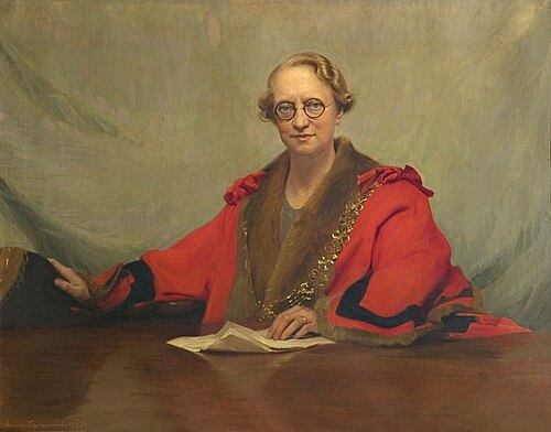 Elizabeth Petty, née Merryweather (1875–1947), Mayor of Derby (1936–1937), 1937, Ernest Townsend