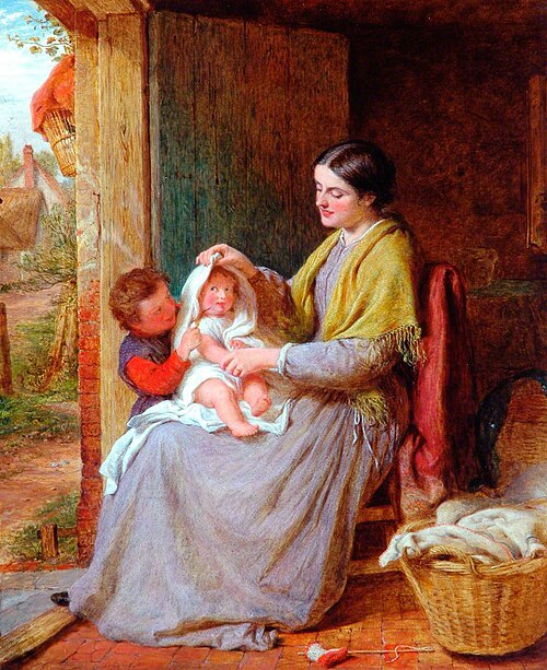 Playing with Baby, 1863, George Smith