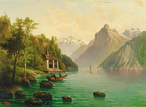 The Tellskapelle on Lake Lucerne, 1905, Anton Pick