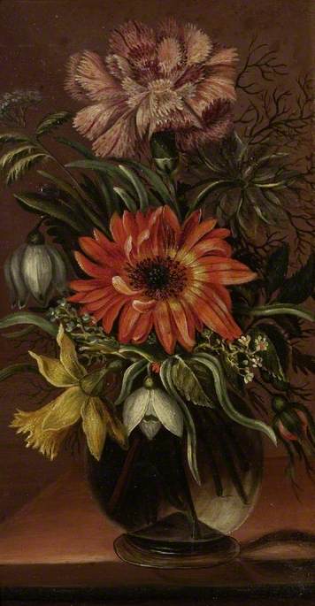 Flowers in a Glass Vase, 1635, Magdalena van der Hecken