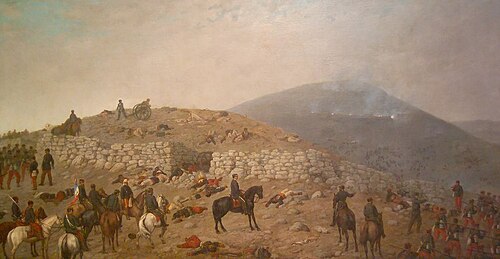 Carga de granaderos en la batalla de Chorrillos, 1884, Giovanni Mochi