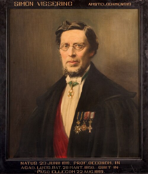 Portret van Simon Vissering, hoogleraar Staatshuishoudkunde en Curator te Leiden, 1801, Adolf Pirsch