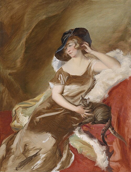 Bildnis einer Dame mit Katze, 1929, Adolf Pirsch