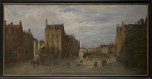 Het Jan van Eyckplein in Brugge, 1865, Antoon Joostens
