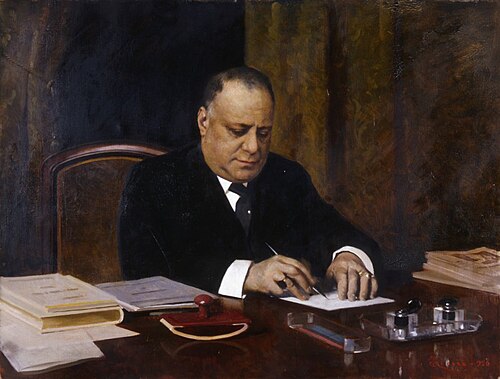 Ritratto dell'onorevole avvocato Cesare Sarfatti, 1926, Giacomo Grosso