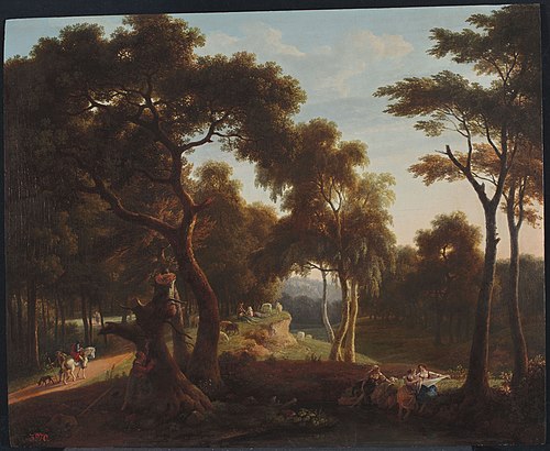 Landscape with washerwomen, 1780, Pierre Jean Boquet