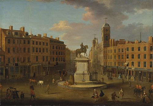 Charing Cross, with the Statue of King Charles I and Northumberland House, 1750, Joseph Nickolls