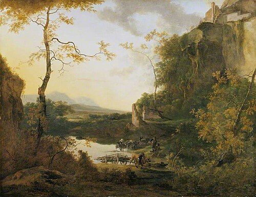 Italian Landscape with a Pool, 1690, Willem de Heusch