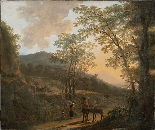 Italian Landscape with Peasants and Donkeys, 1666, Willem de Heusch
