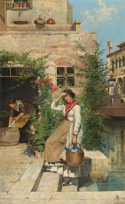 Vetian washer at a canal, , Antonietta Brandeis