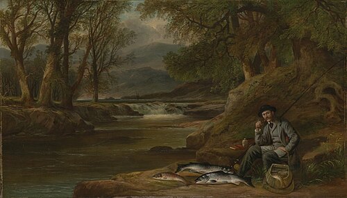 Fishing, Portrait of the Artist by a River, 1871, Henry Leonidas Rolfe