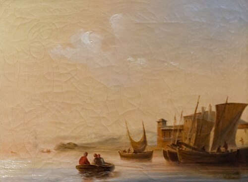 Bateaux dans un petit port, 1855, Henriette Gudin