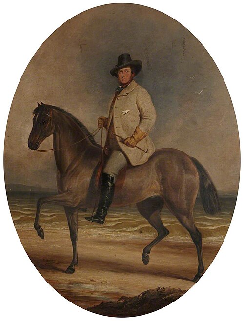 Frederick William Robert Stewart, 4th Marquess of Londonderry (1805-1872), on a Horse by the Sea, 1856, Charles Grey