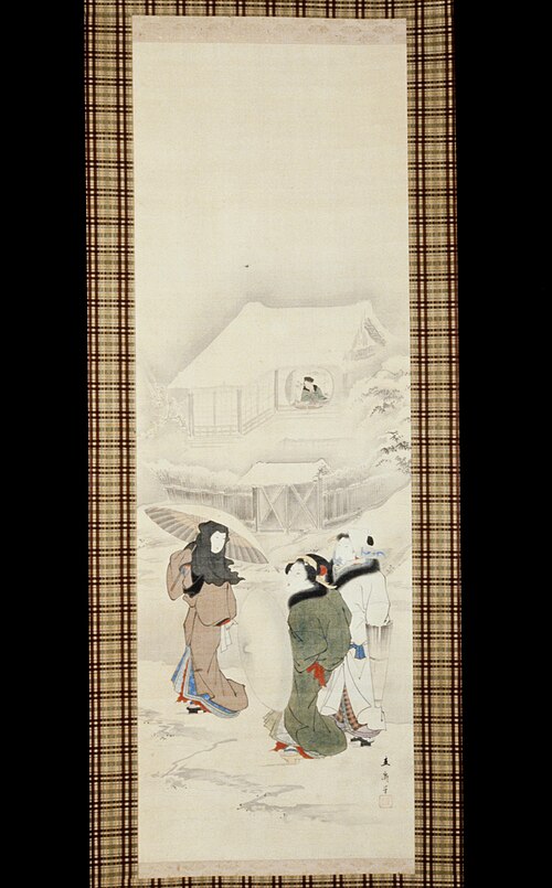 Three Beauties in Snow, , Hiroshige