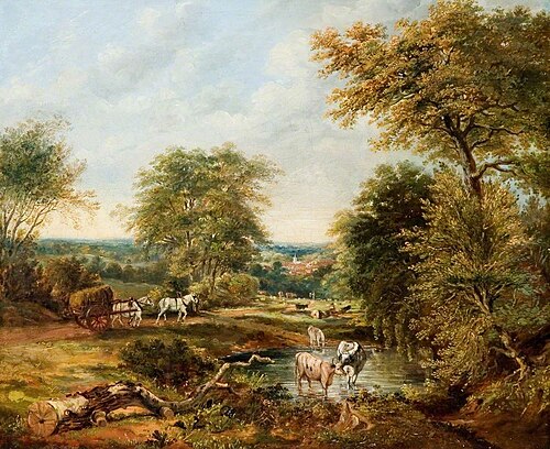 View over Watford from Little Bushey, 1850, James Charles Oldmeadow