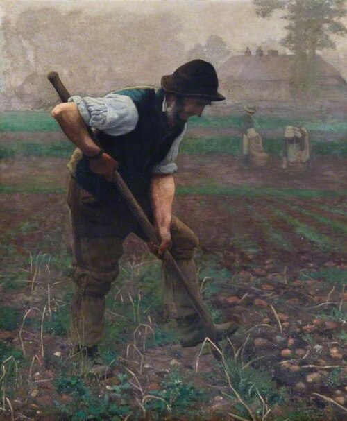 A Man Digging Potatoes, 1890, Thomas Frederick Mason Sheard