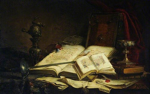 Still Life, Books, 1880, Ernest Eugène Lefebvre