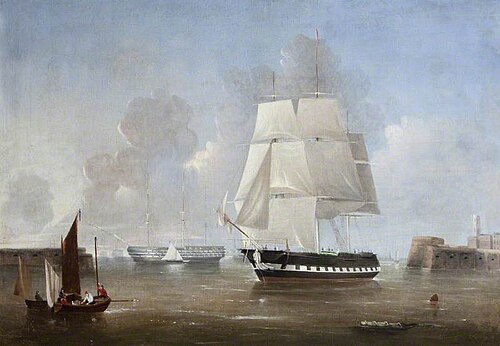 Shipping at a Harbour Entrance, , Frederick Tudgay