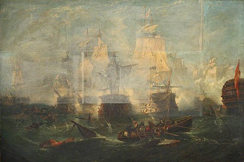 The battle of Trafalgar, 21 October 1805, , Frederick Tudgay