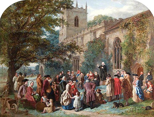 John Wesley Preaching from His Father's Tomb at Epworth, 1859, George Washington Brownlow