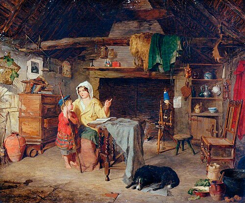 The Ettrick Shepherd Boy Receiving His First Impressions from His Mother, 1858, George Washington Brownlow