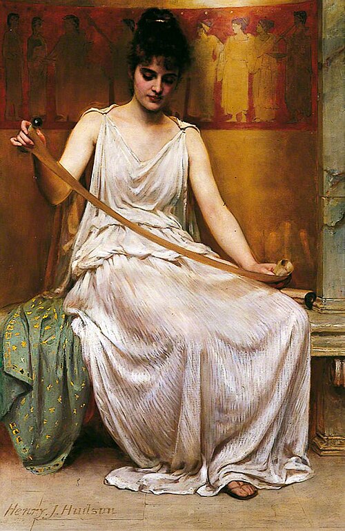 Neaera Reading a Letter from Catullus, 1894, Henry John Hudson