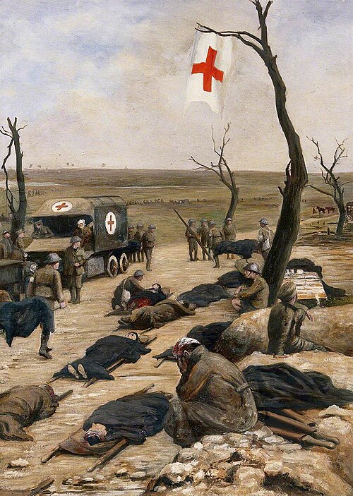 First World War: An Advanced Dressing-Station by the Roadside, , Francis Barraud