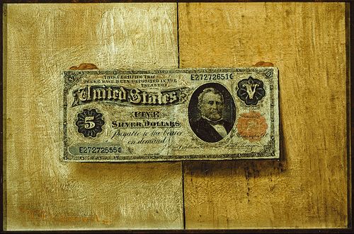 Five Dollar Bill, 1885, Victor Dubreuil
