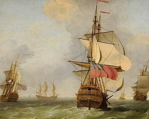 Men o' War in a Choppy Sea, 1703, Peter Monamy